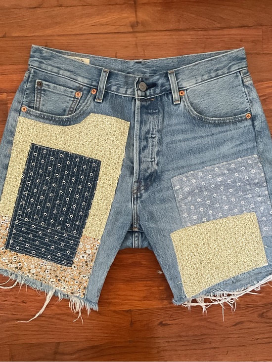 Levi's Other - Levis 501 150th Anniversary Patchwork Denim Cotton Shorts Blue Mens W30